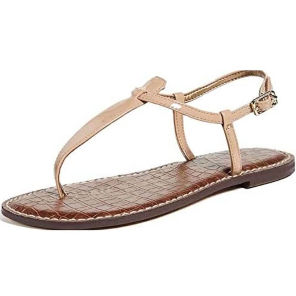 Sam Edelman Gigi Tan Patent Leather Sandals Size 8.5